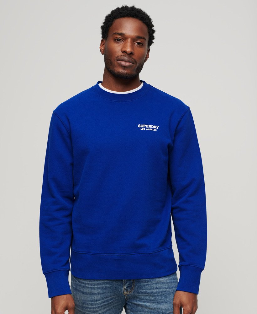 moletom sport loose crew na cor azul mazarine