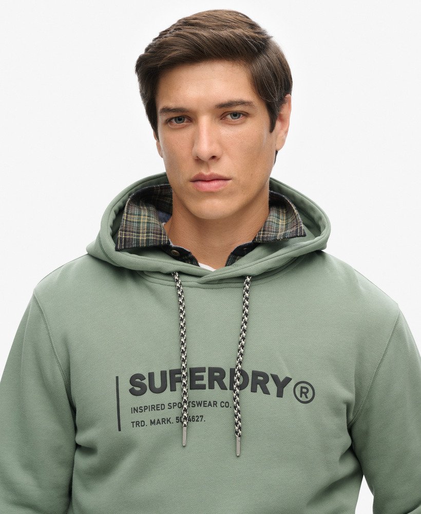 moletom folgado com capuz utility sport logo na cor cáqui laurel