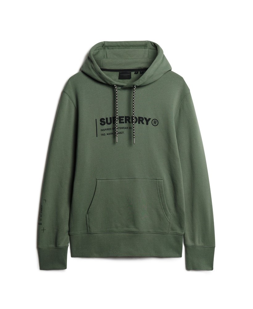 moletom folgado com capuz utility sport logo na cor cáqui laurel