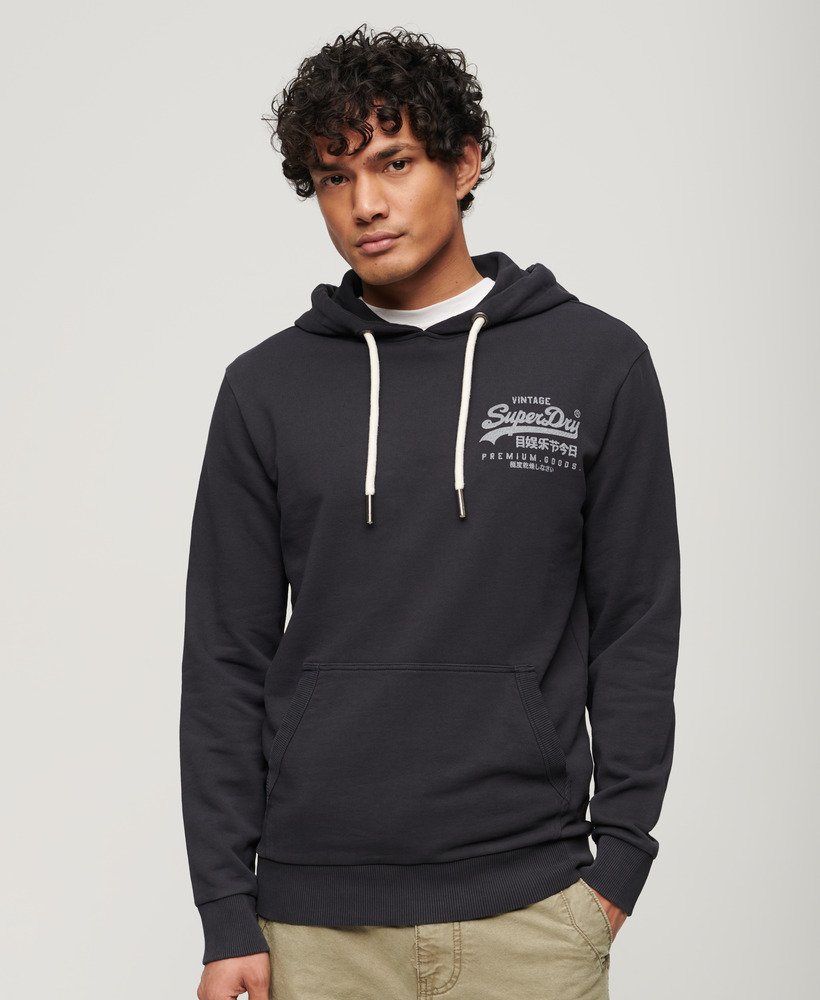 moletom com capuz classic vintage logo heritage chest na cor preta