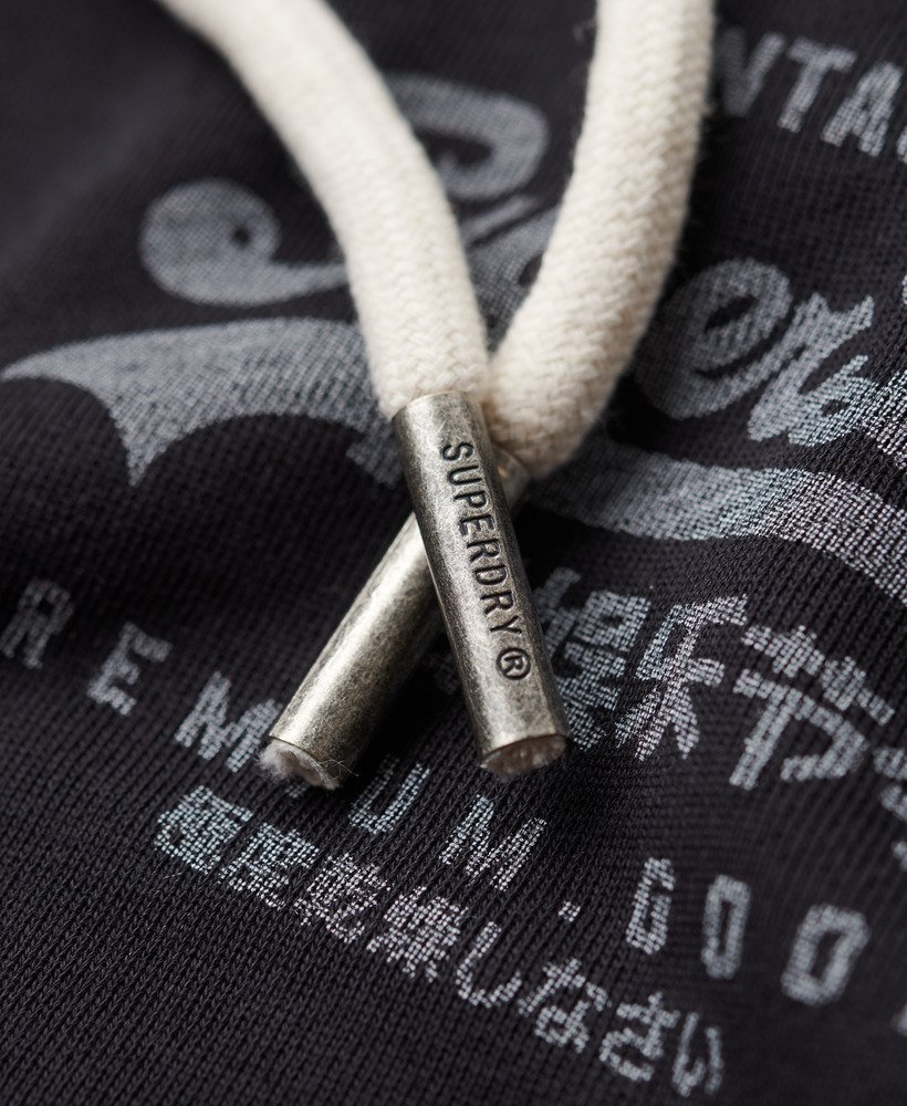 moletom com capuz classic vintage logo heritage chest na cor preta