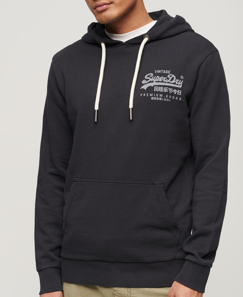 moletom com capuz classic vintage logo heritage chest na cor preta