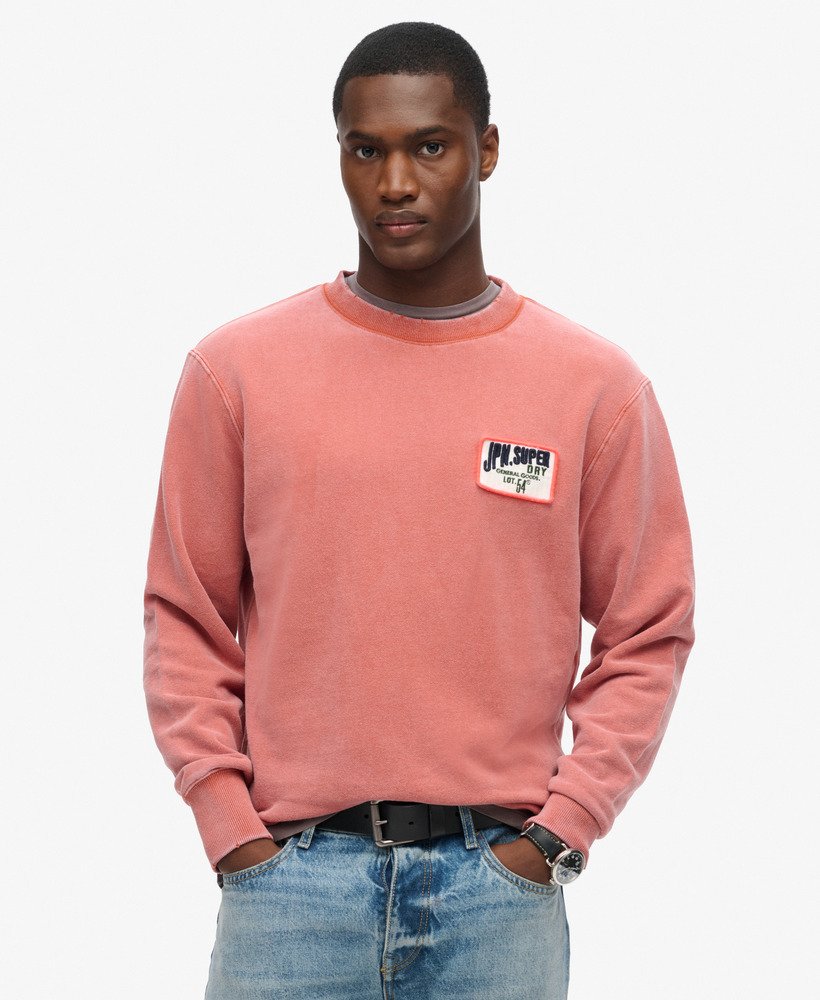 moletom mechanic loose fit crew na cor laranja ferrugem