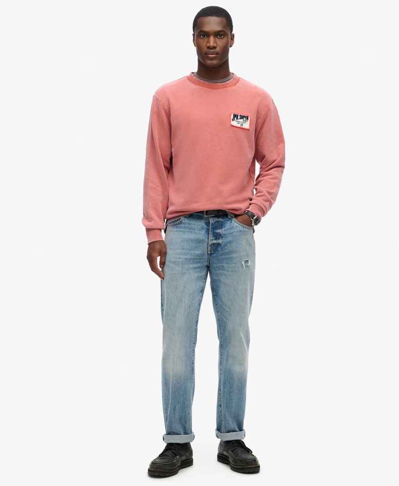 moletom mechanic loose fit crew na cor laranja ferrugem