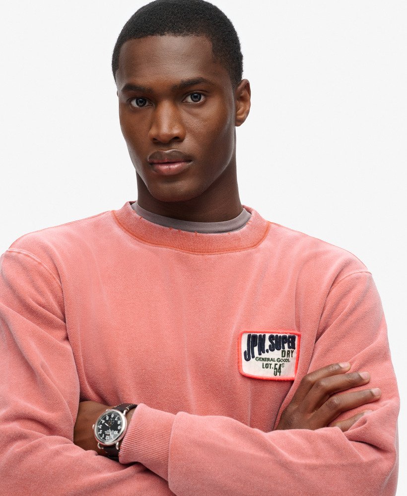 moletom mechanic loose fit crew na cor laranja ferrugem