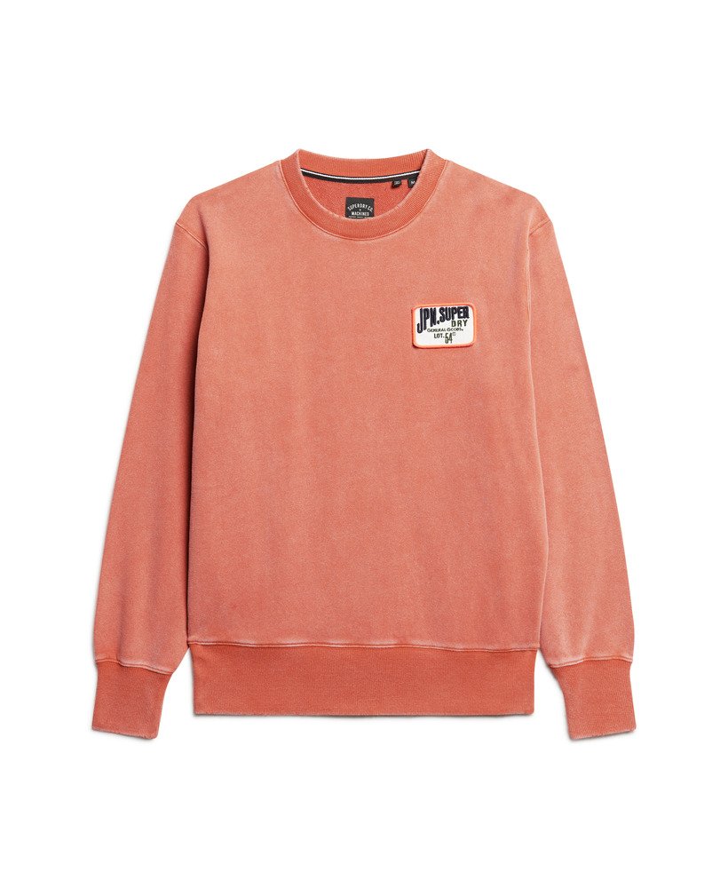 moletom mechanic loose fit crew na cor laranja ferrugem
