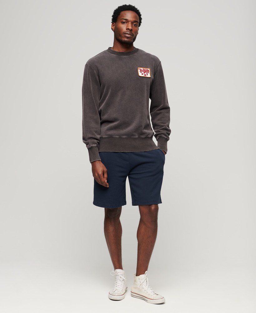 moletom mechanic loose fit crew na cor preta lavada