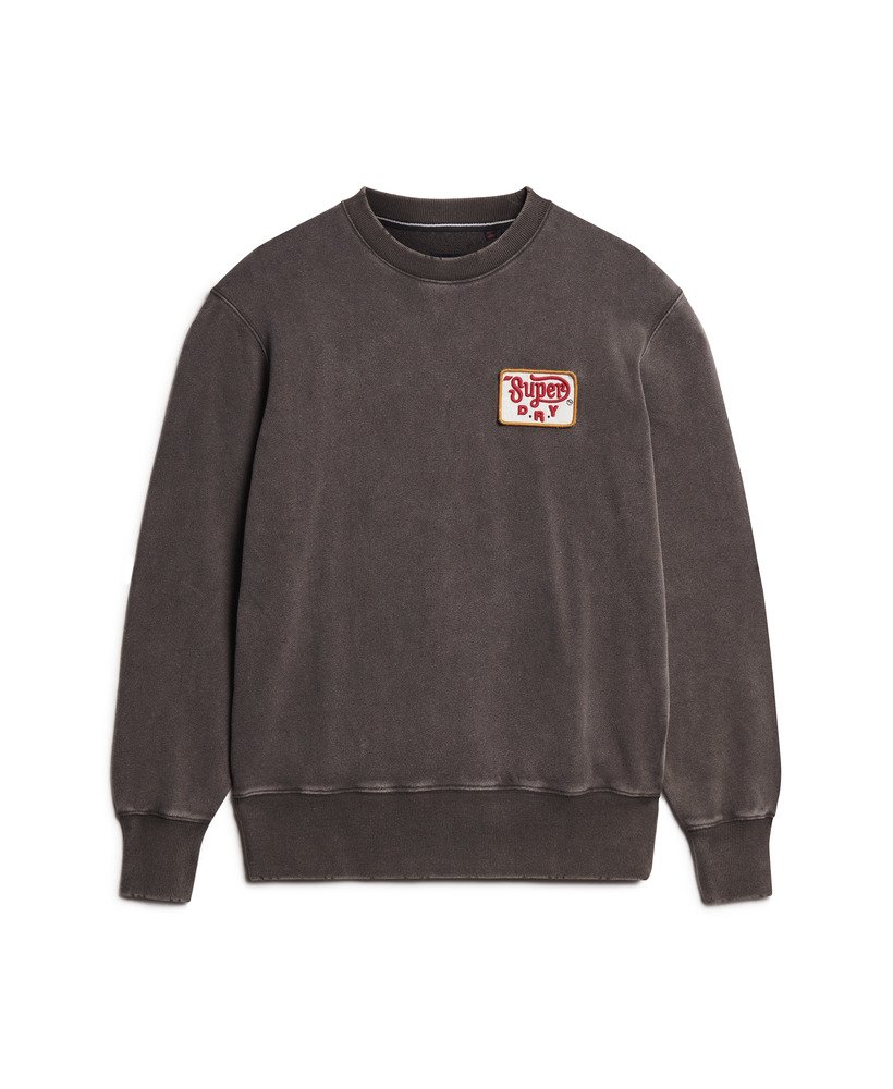 moletom mechanic loose fit crew na cor preta lavada