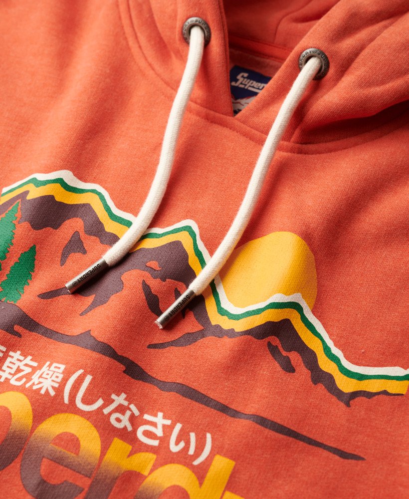 moletom com capuz great outdoors graphic na cor laranja ferrugem mesclado