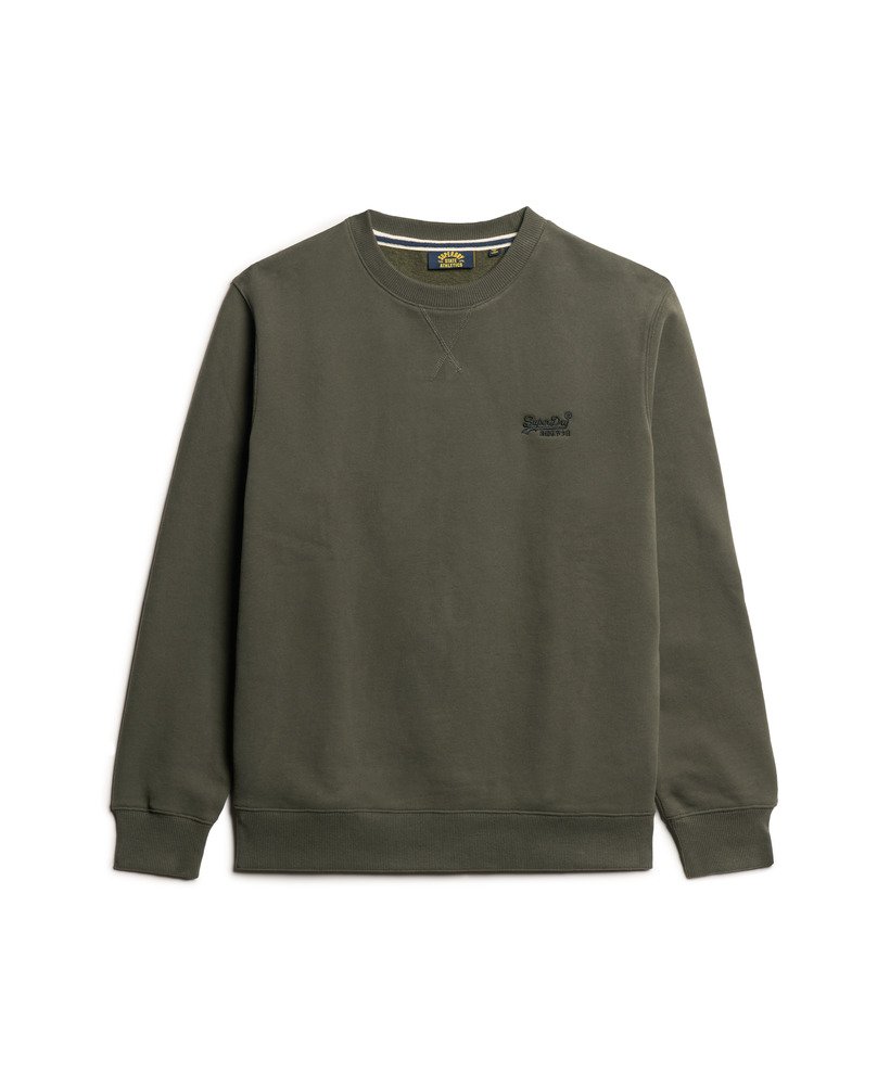 moletom essential logo crew em verde acinzentado escuro
