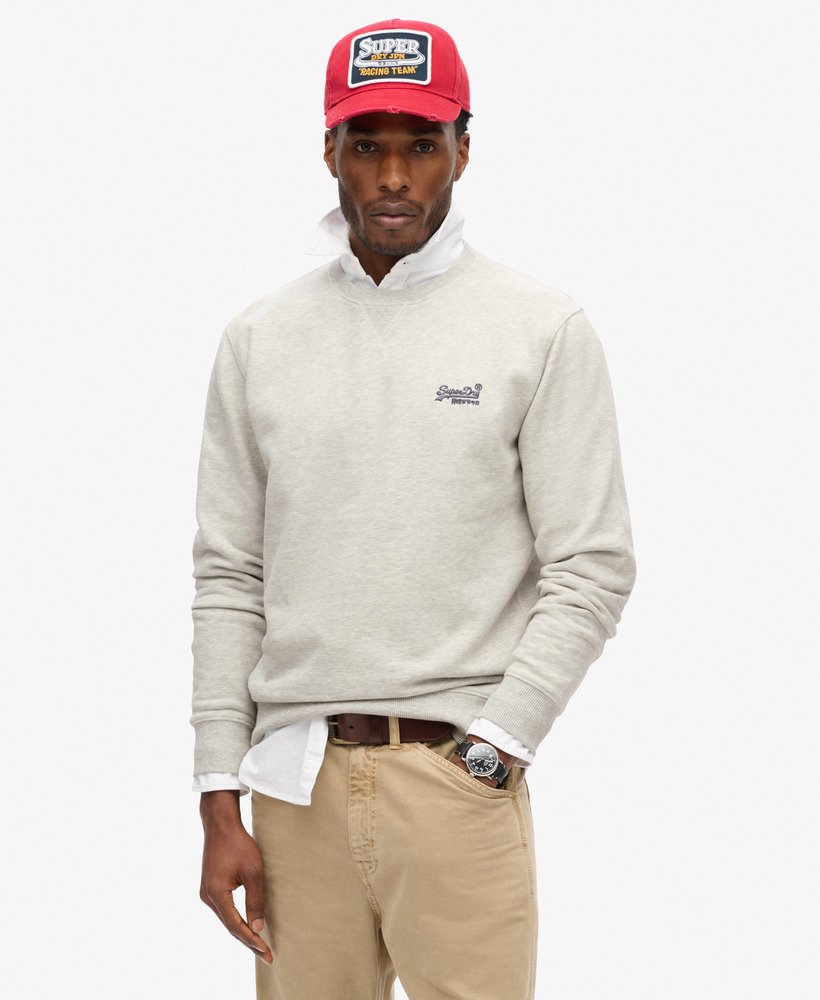 moletom essential logo crew na cor glacier grey mescl