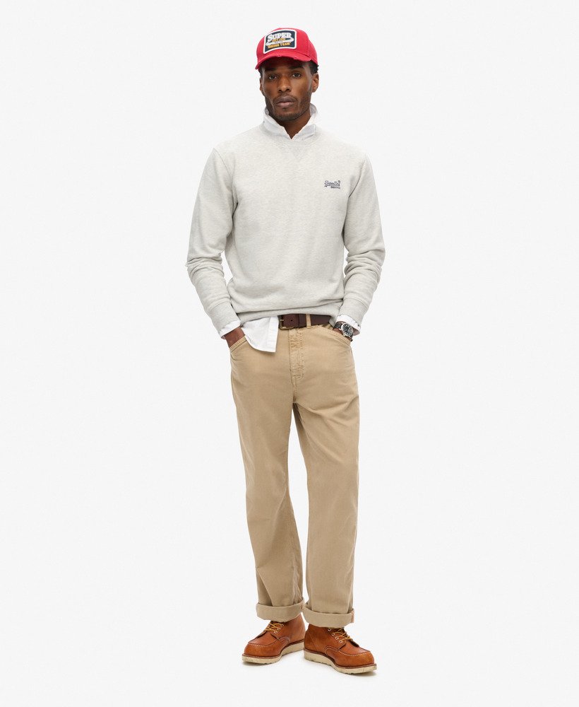 moletom essential logo crew na cor glacier grey mescl
