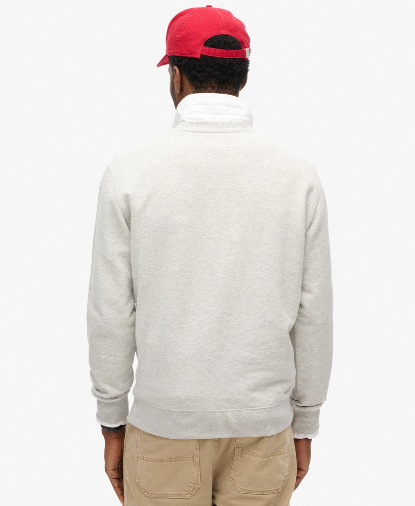 moletom essential logo crew na cor glacier grey mescl