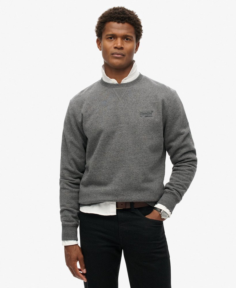 moletom essential logo crew na cor cinza carbono mesclado