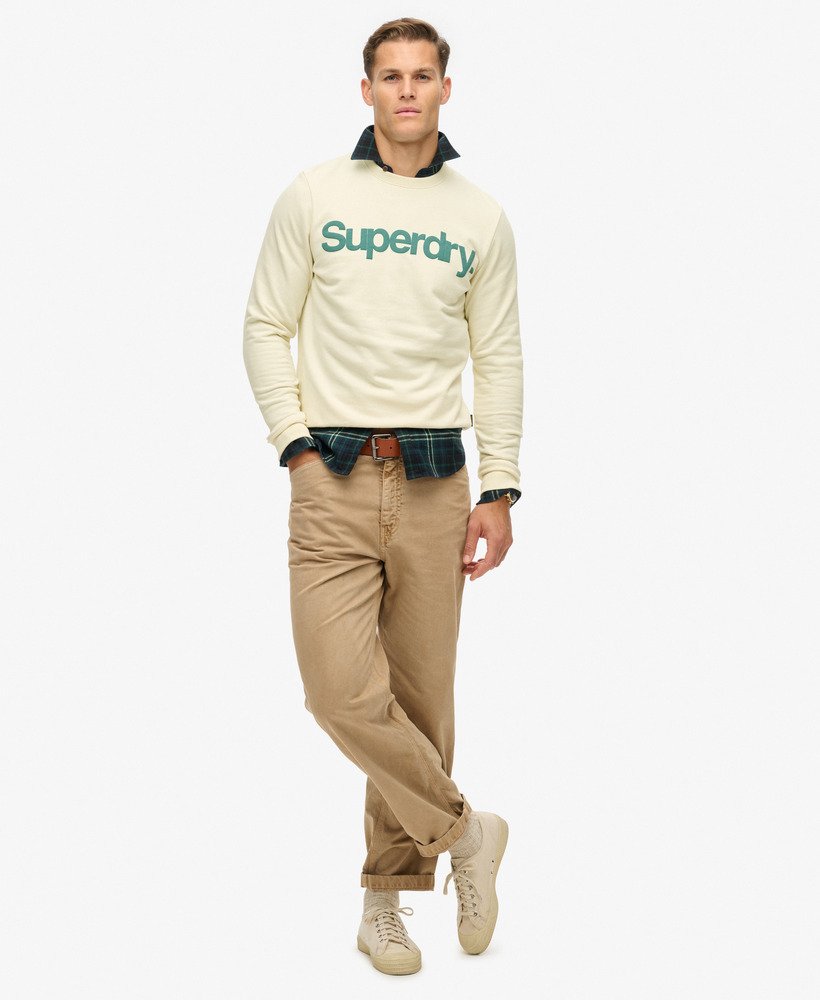 moletom classic core logo na cor creme ostra