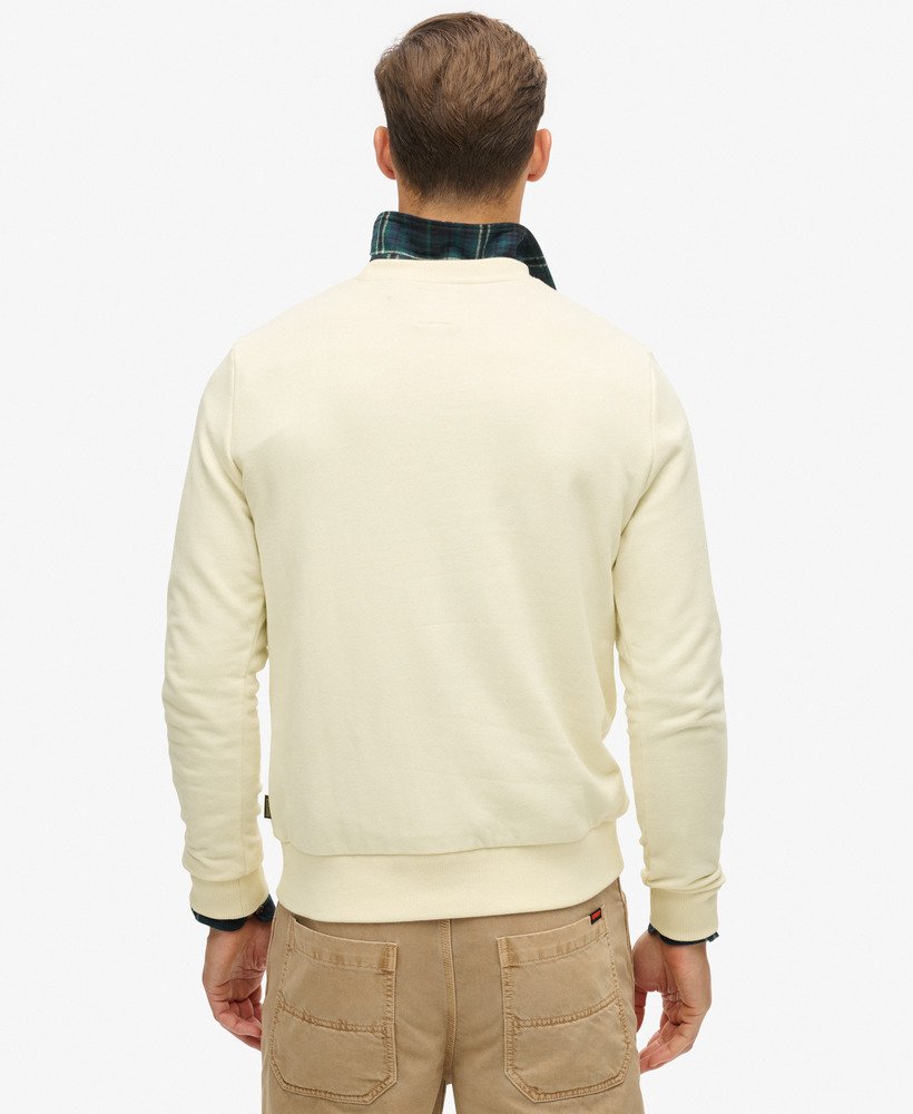 moletom classic core logo na cor creme ostra