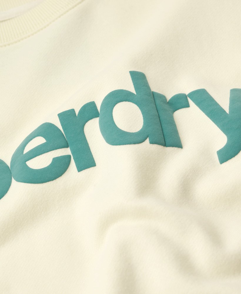 moletom classic core logo na cor creme ostra