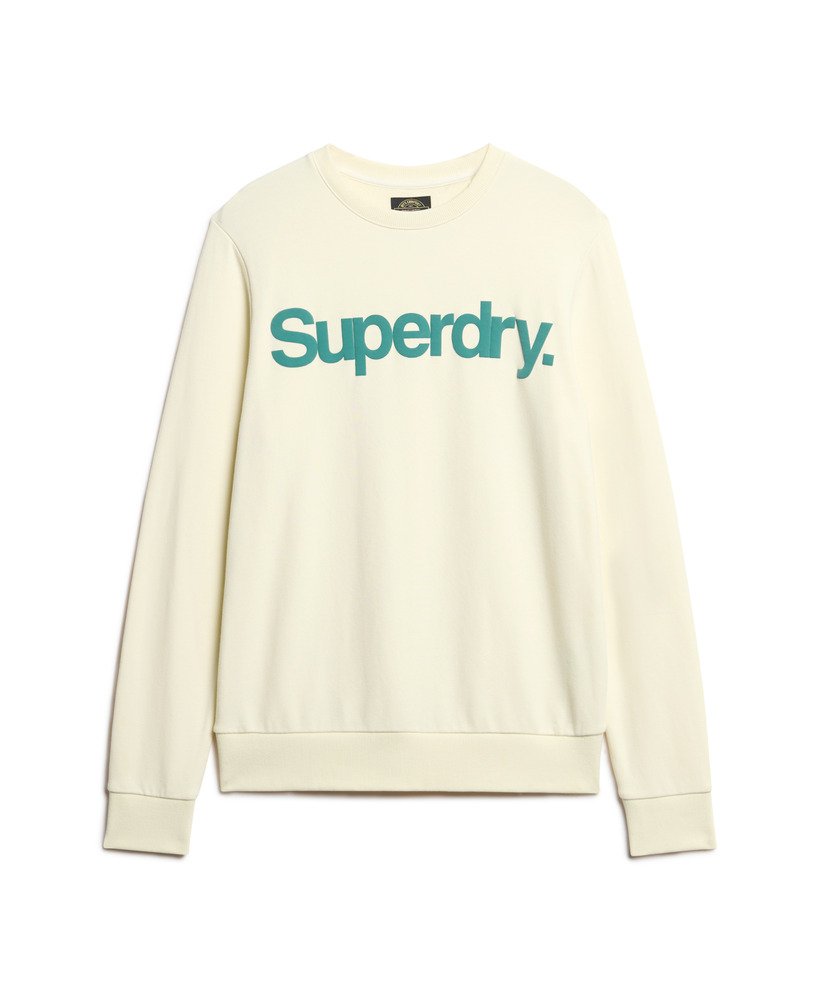 moletom classic core logo na cor creme ostra