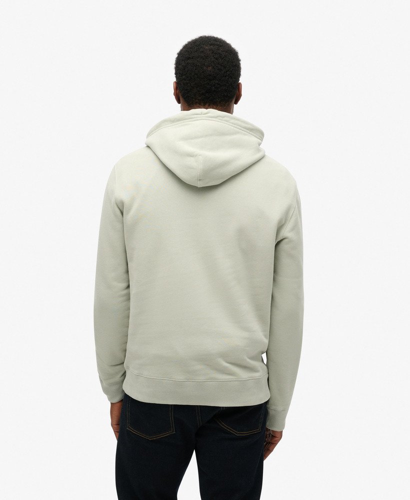 moletom folgado com capuz core logo fade na cor puritan grey