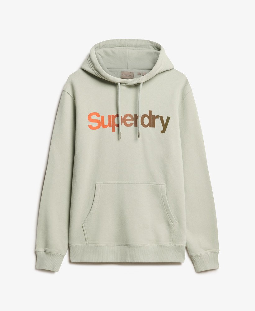 moletom folgado com capuz core logo fade na cor puritan grey