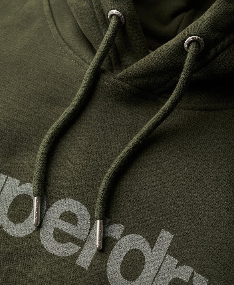 moletom com capuz core logo city loose fit na cor cáqui militar