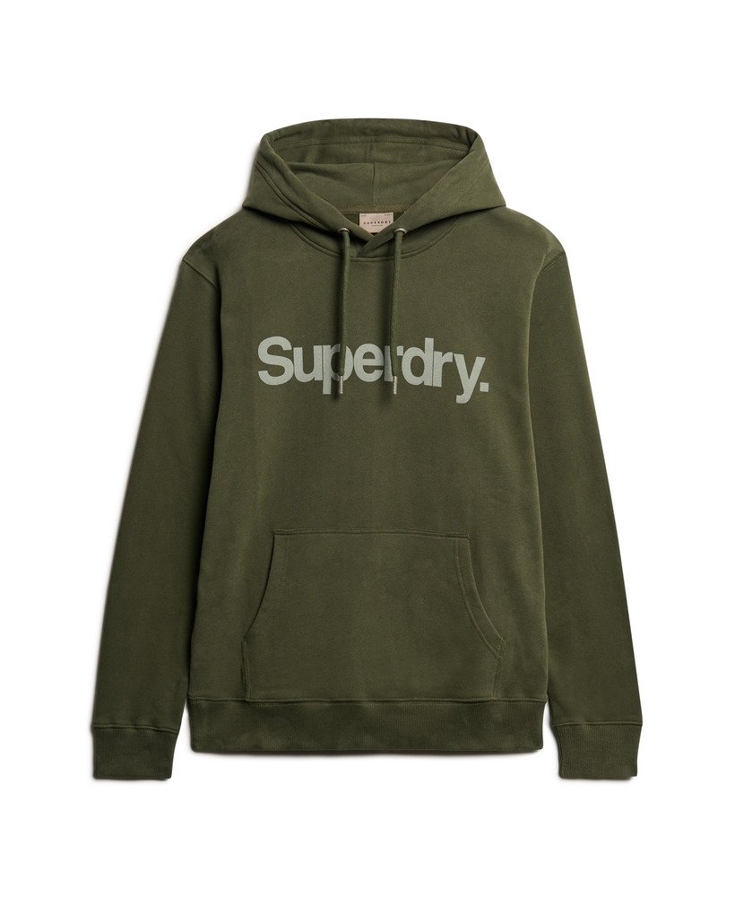 moletom com capuz core logo city loose fit na cor cáqui militar
