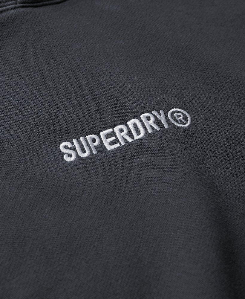 moletom folgado com capuz e estampa de micro logo na cor Ébano