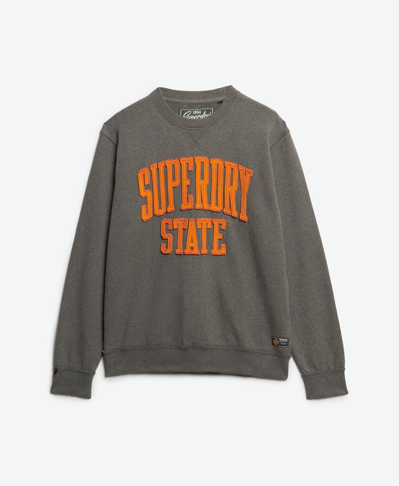 moletom vintage athletic crew na cor cinza mesclado