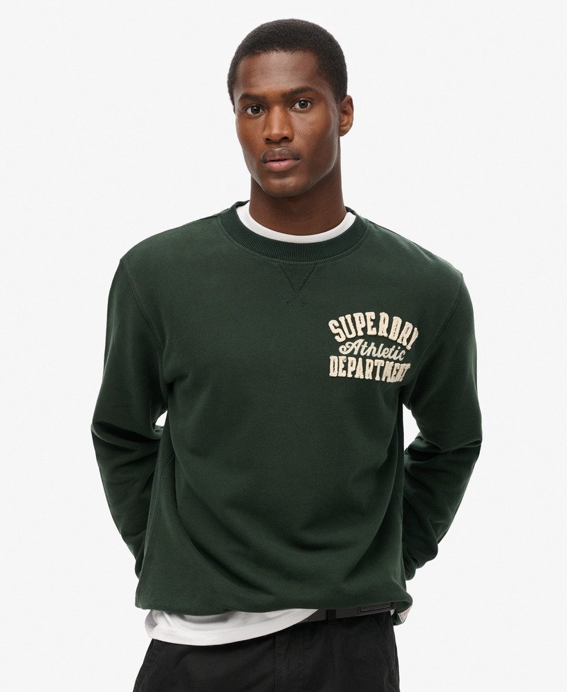moletom vintage athletic crew na cor verde escuro academy