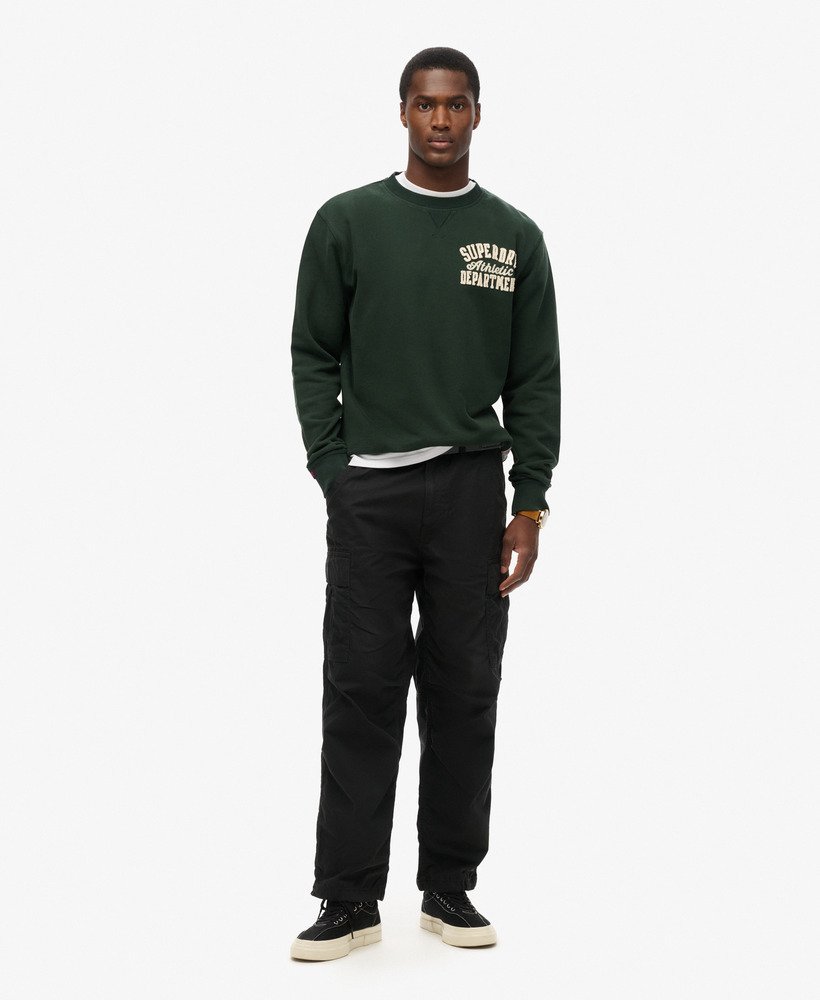 moletom vintage athletic crew na cor verde escuro academy