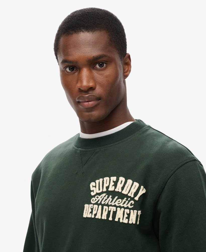 moletom vintage athletic crew na cor verde escuro academy