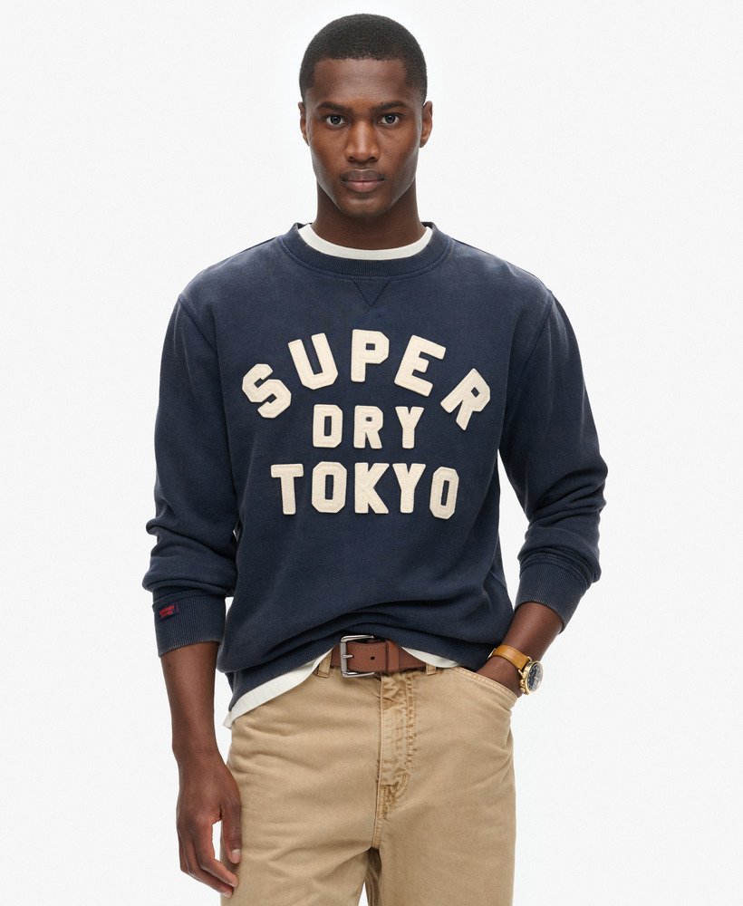 moletom vintage athletic crew na cor azul marinho intenso