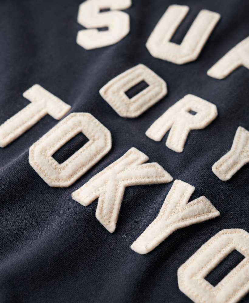 moletom vintage athletic crew na cor azul marinho intenso