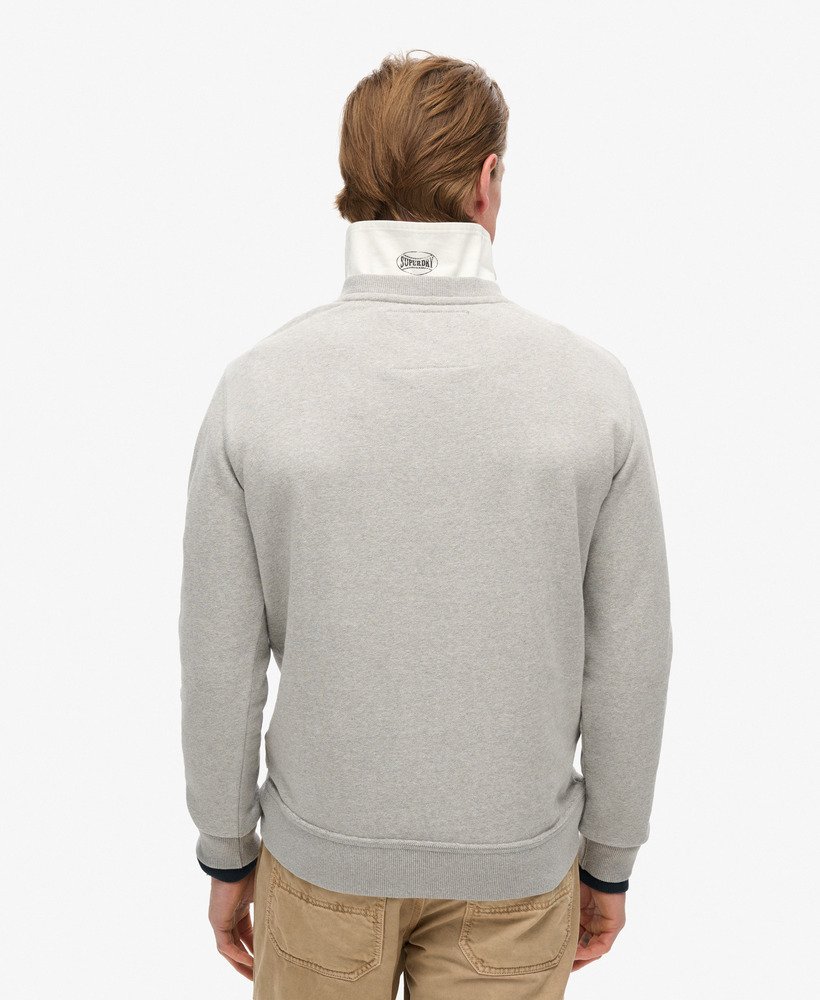 moletom vintage athletic crew em cinza mesclado claro vintage sweat