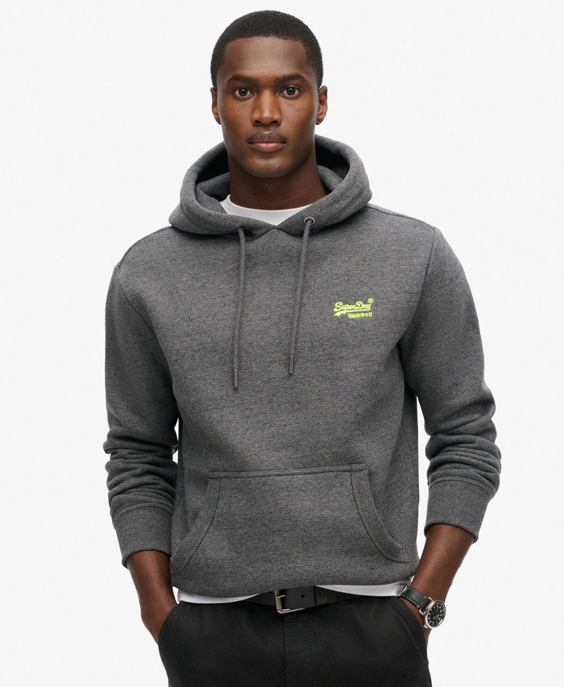 moletom com capuz essential logo na cor cinza mescla carbono