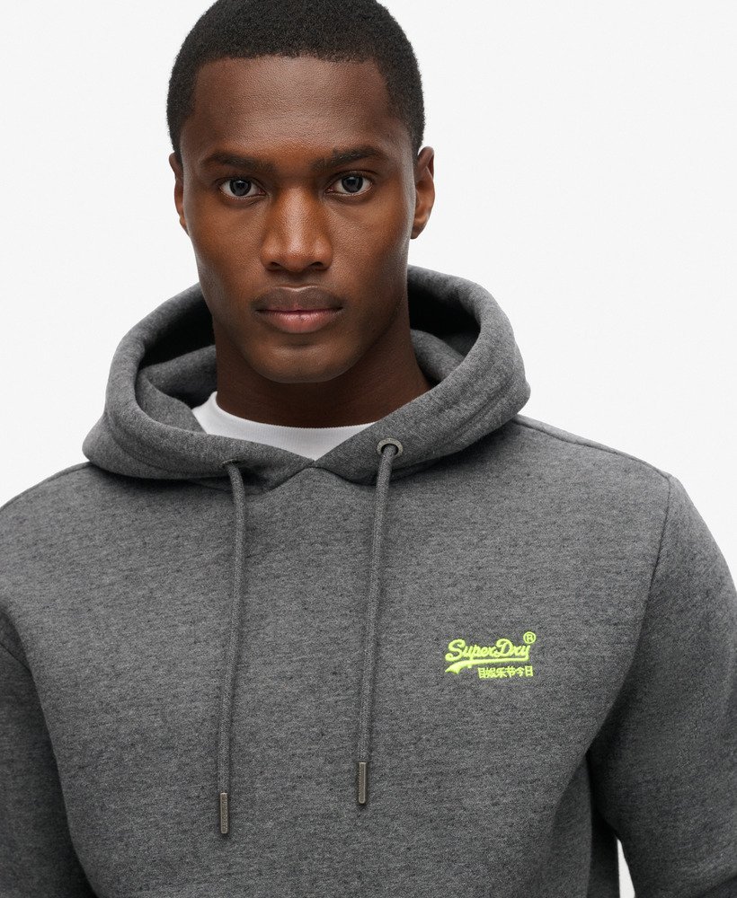 moletom com capuz essential logo na cor cinza mescla carbono