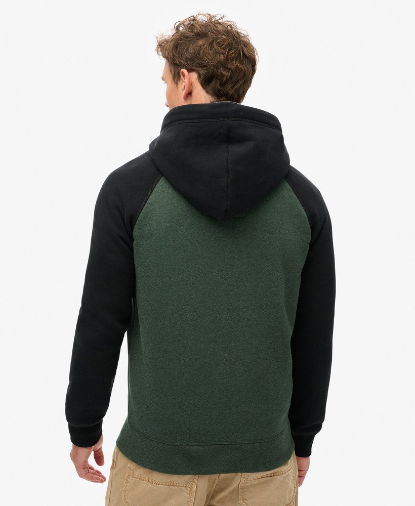 moletom com zíper essential baseball na cor verde floresta profunda mescladopreto