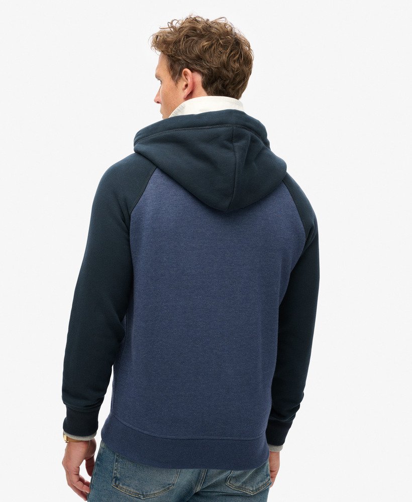 moletom com zíper essential baseball nas cores heritage navy mesclaeclipse navy
