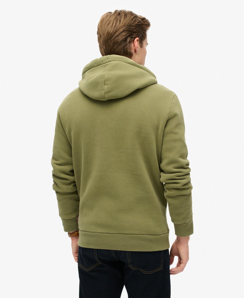 moletom com capuz tokyo vintage logo graphic em verde musgo suave