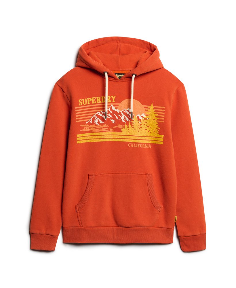 moletom outdoor graphic stripe em denim co laranja ferrugem