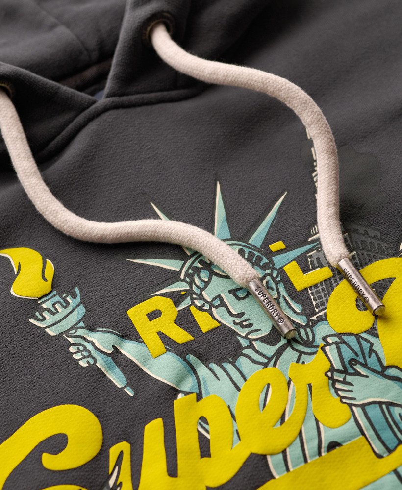 moletom com capuz e estampa vintage do logo de nova york na cor blackboard