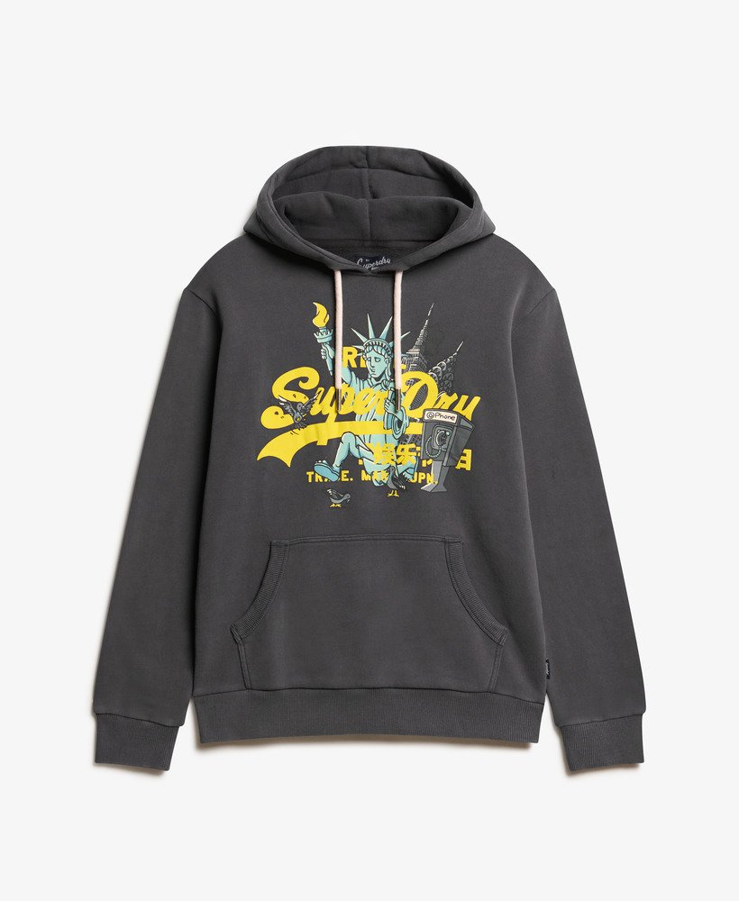 moletom com capuz e estampa vintage do logo de nova york na cor blackboard