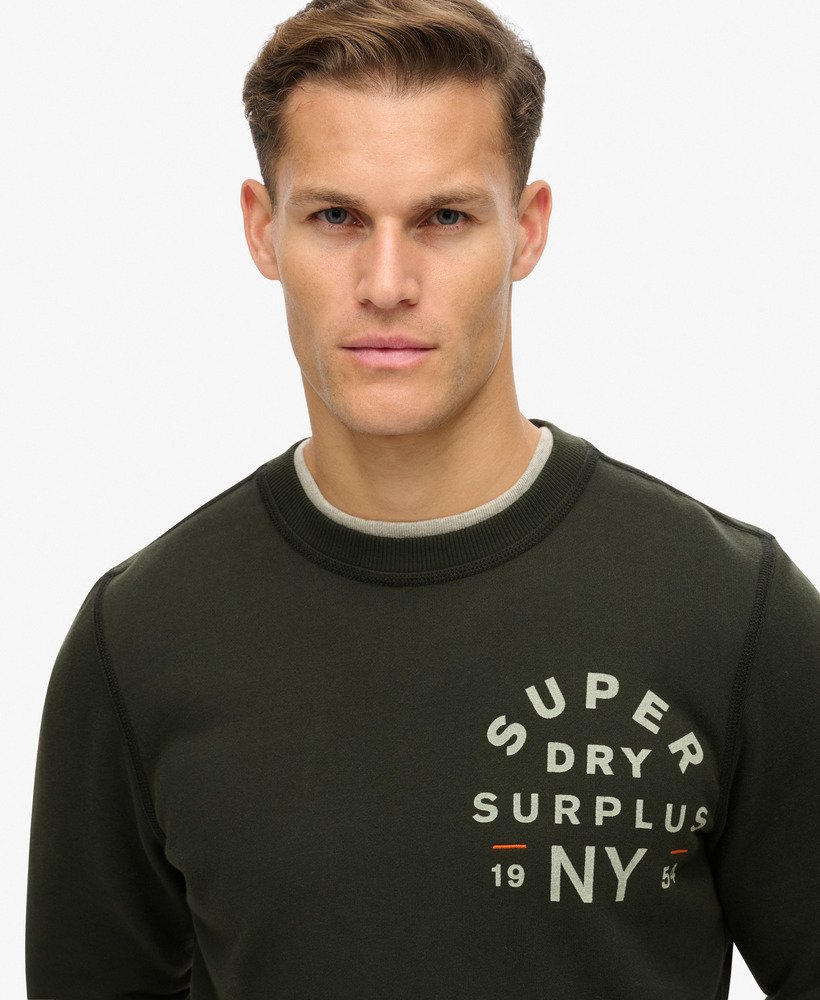 moletom surplus graphic crew na cor preta lavada