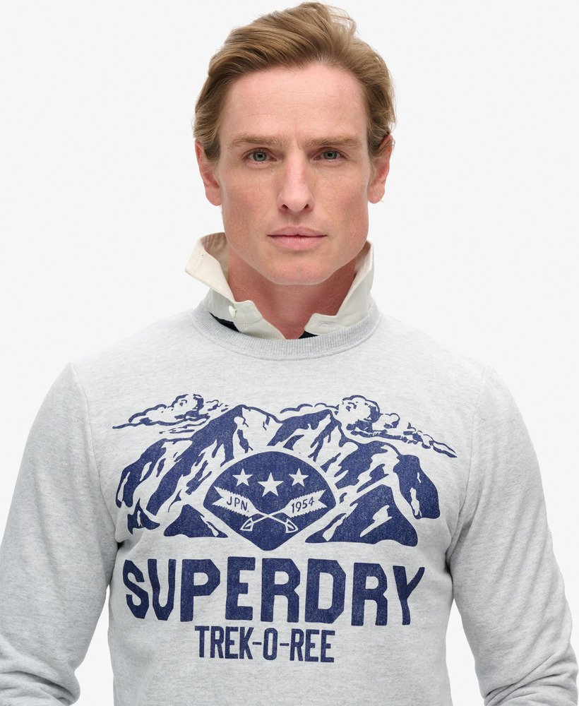 moletom outdoors graphic crew na cor cinza mesclado.