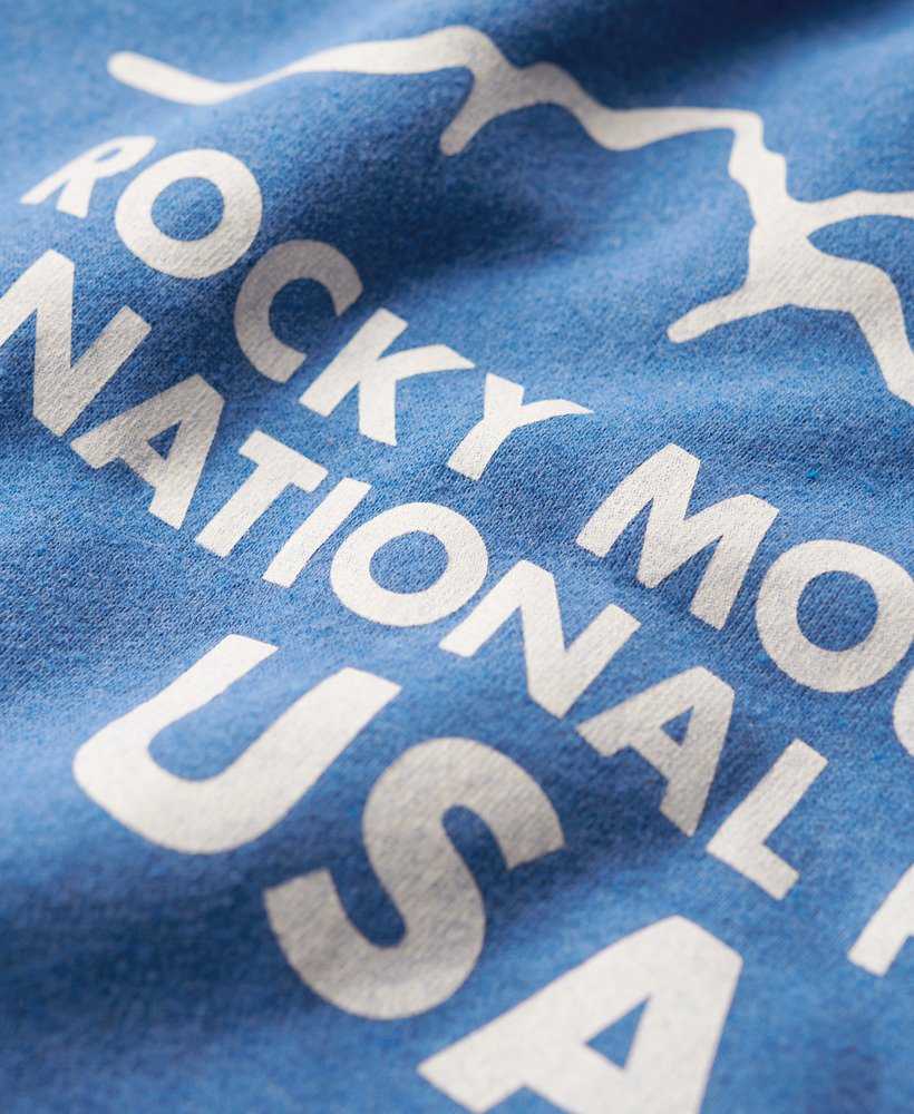 moletom outdoors graphic crew na cor azul oceano mesclado
