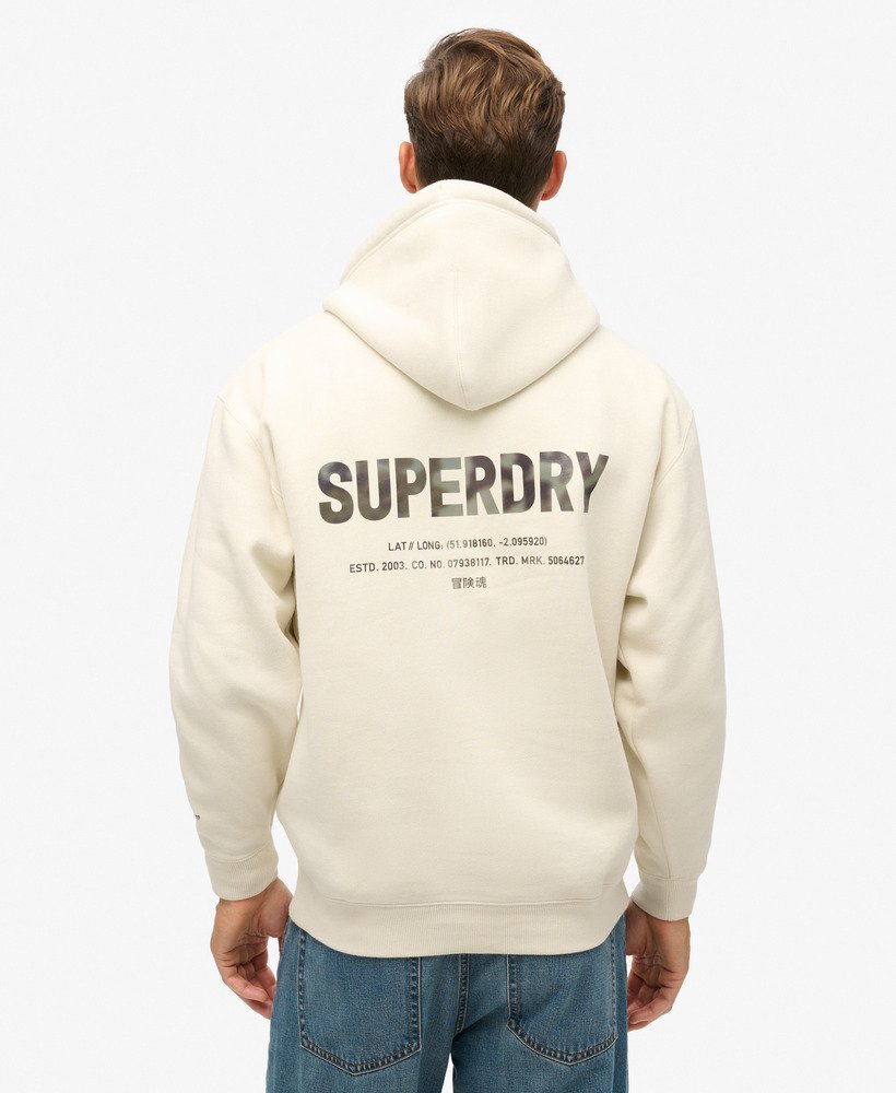 moletom folgado com capuz utility sport logo na cor nordic bone grey