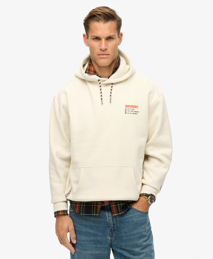 moletom folgado com capuz utility sport logo na cor nordic bone grey