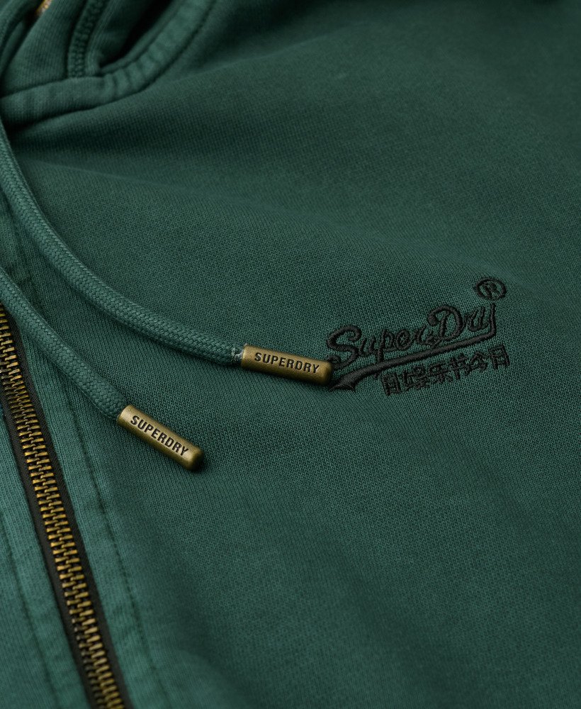 moletom com zíper e logo essencial na cor verde floresta