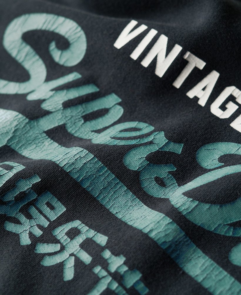 moletom com capuz duo vintage logo na cor preto jato