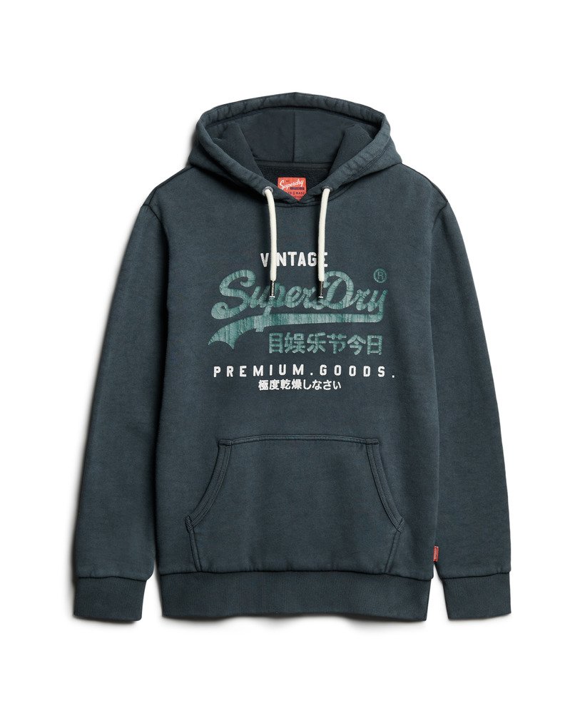 moletom com capuz duo vintage logo na cor preto jato